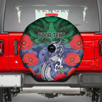 Custom Warriors Rugby ANZAC Spare Tire Cover Gallipoli Soldier With Aboriginal Art