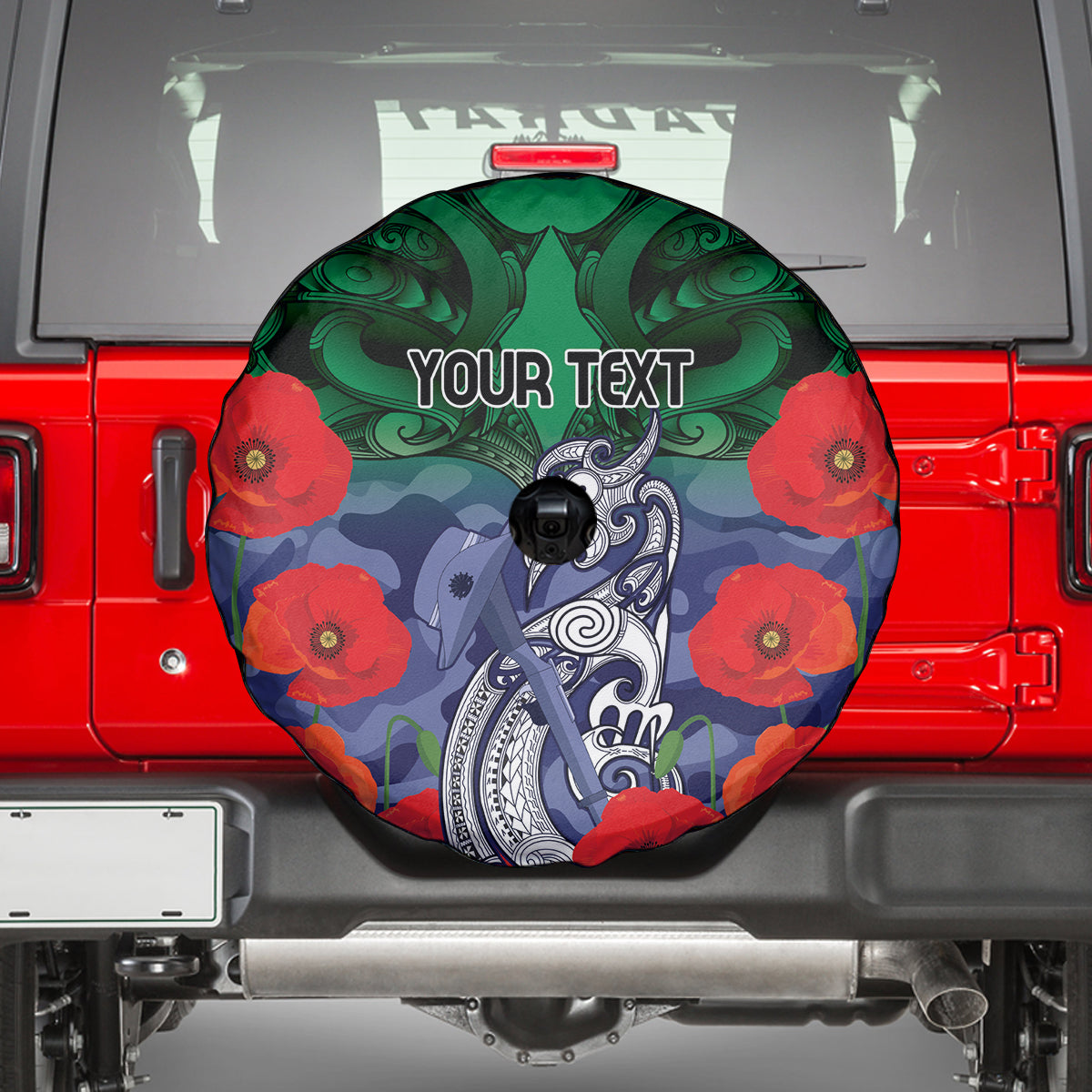 Custom Warriors Rugby ANZAC Spare Tire Cover Gallipoli Soldier With Aboriginal Art