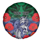 Custom Warriors Rugby ANZAC Spare Tire Cover Gallipoli Soldier With Aboriginal Art