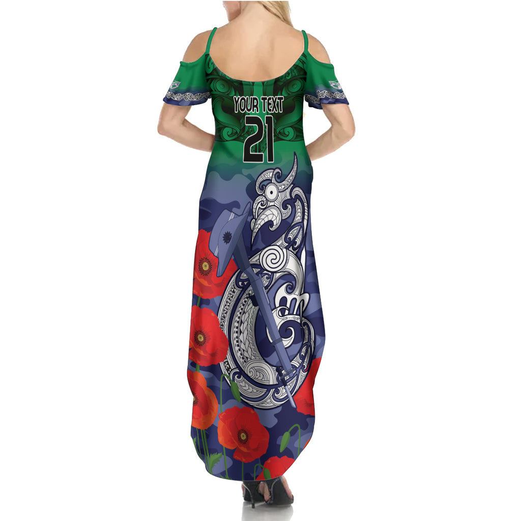 Custom Warriors Rugby ANZAC Summer Maxi Dress Gallipoli Soldier With Aboriginal Art