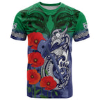 Custom Warriors Rugby ANZAC T Shirt Gallipoli Soldier With Aboriginal Art
