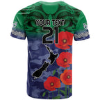 Custom Warriors Rugby ANZAC T Shirt Gallipoli Soldier With Aboriginal Art
