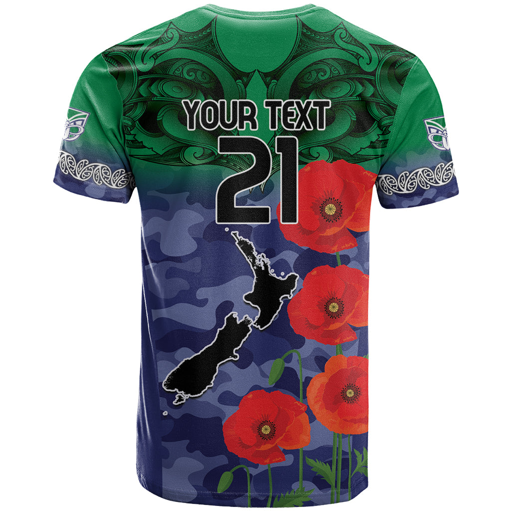Custom Warriors Rugby ANZAC T Shirt Gallipoli Soldier With Aboriginal Art