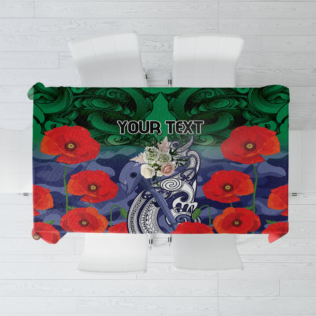Custom Warriors Rugby ANZAC Tablecloth Gallipoli Soldier With Aboriginal Art