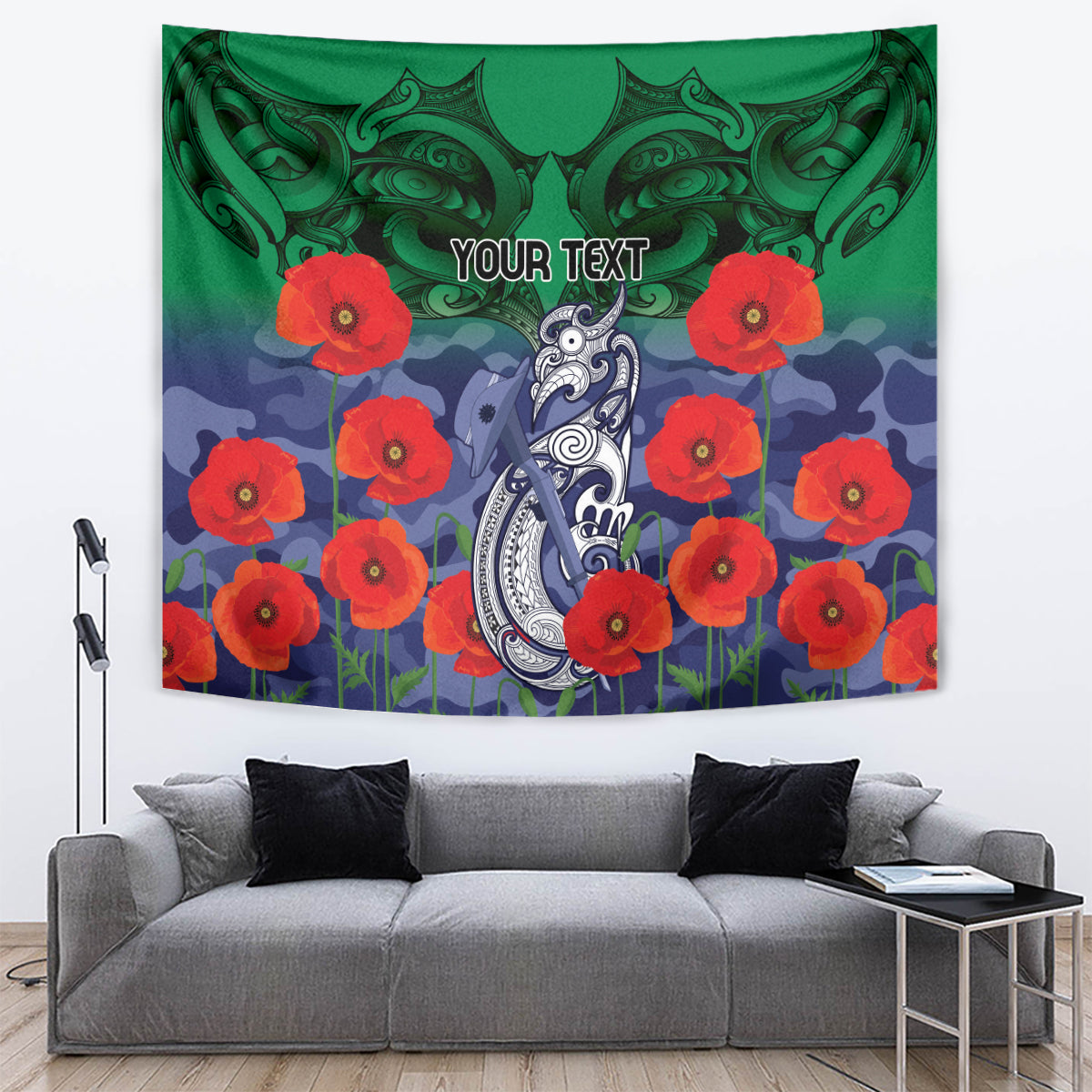 Custom Warriors Rugby ANZAC Tapestry Gallipoli Soldier With Aboriginal Art