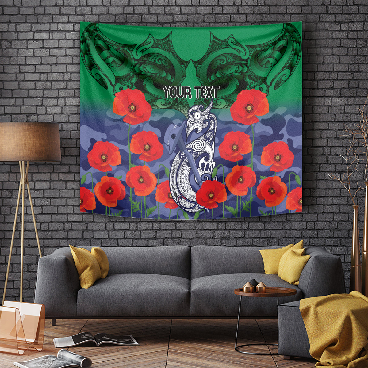 Custom Warriors Rugby ANZAC Tapestry Gallipoli Soldier With Aboriginal Art