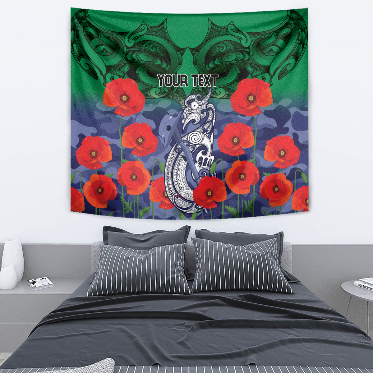 Custom Warriors Rugby ANZAC Tapestry Gallipoli Soldier With Aboriginal Art