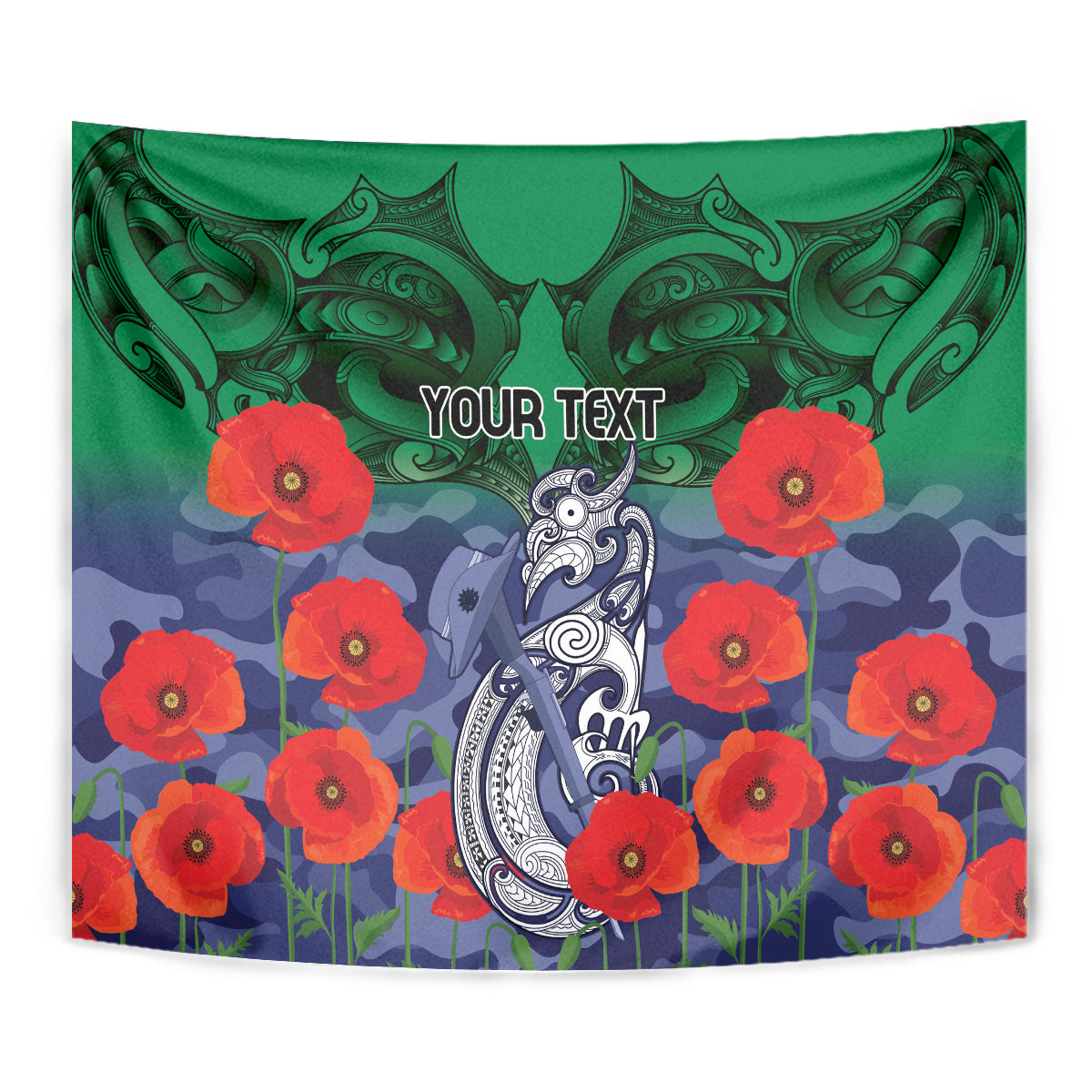 Custom Warriors Rugby ANZAC Tapestry Gallipoli Soldier With Aboriginal Art
