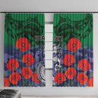 Custom Warriors Rugby ANZAC Window Curtain Gallipoli Soldier With Aboriginal Art