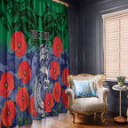 Custom Warriors Rugby ANZAC Window Curtain Gallipoli Soldier With Aboriginal Art