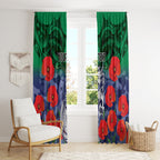 Custom Warriors Rugby ANZAC Window Curtain Gallipoli Soldier With Aboriginal Art