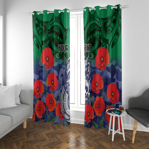 Custom Warriors Rugby ANZAC Window Curtain Gallipoli Soldier With Aboriginal Art