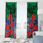 Custom Warriors Rugby ANZAC Window Curtain Gallipoli Soldier With Aboriginal Art