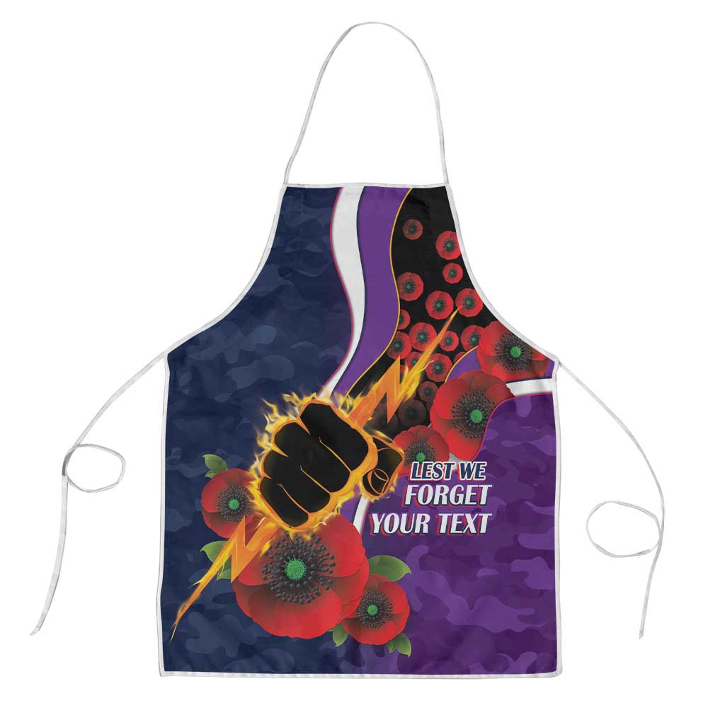 Melbourne Storm ANZAC Personalised Apron Lest We Forget Poppy Camo