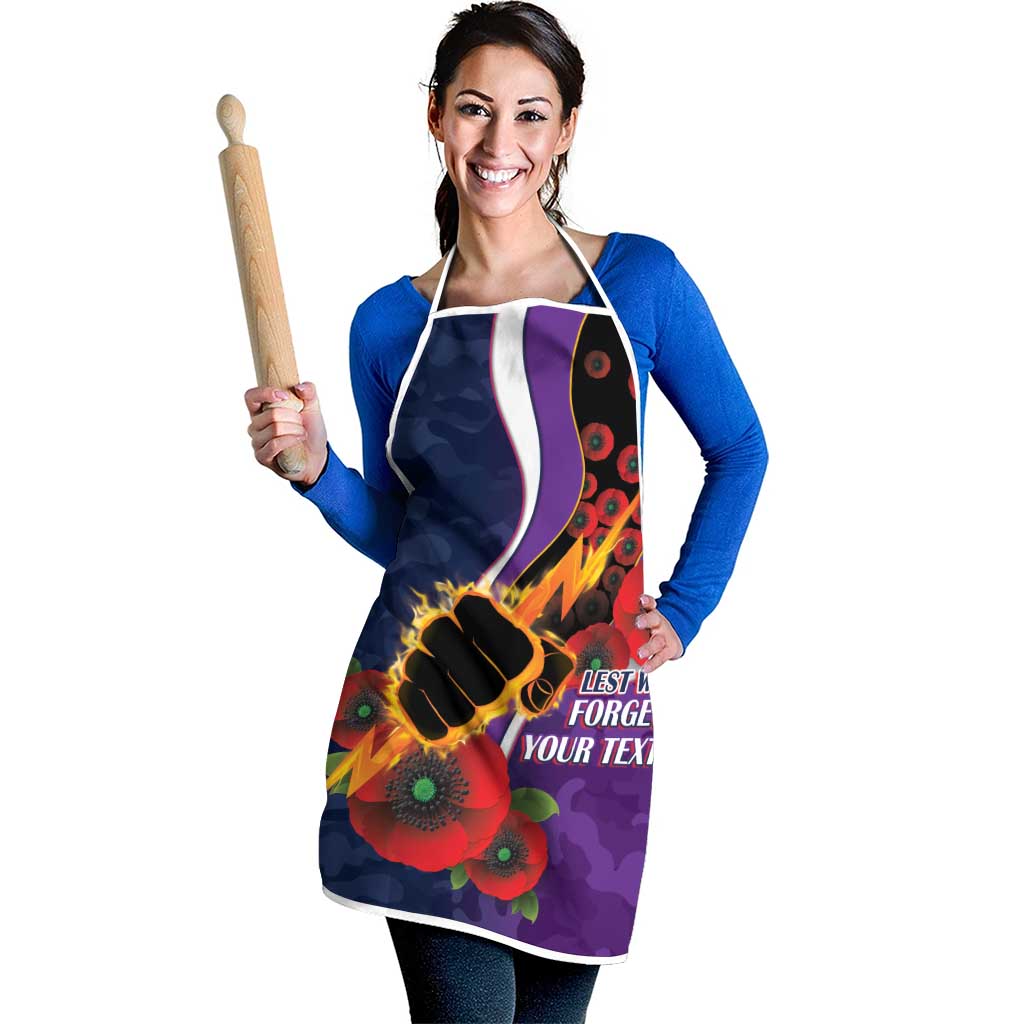 Melbourne Storm ANZAC Personalised Apron Lest We Forget Poppy Camo