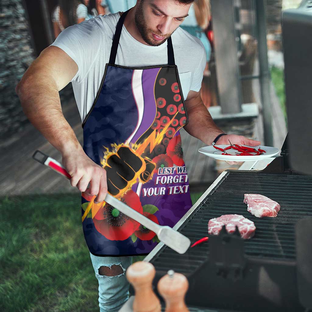 Melbourne Storm ANZAC Personalised Apron Lest We Forget Poppy Camo