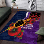 Melbourne Storm ANZAC Personalised Area Rug Lest We Forget Poppy Camo
