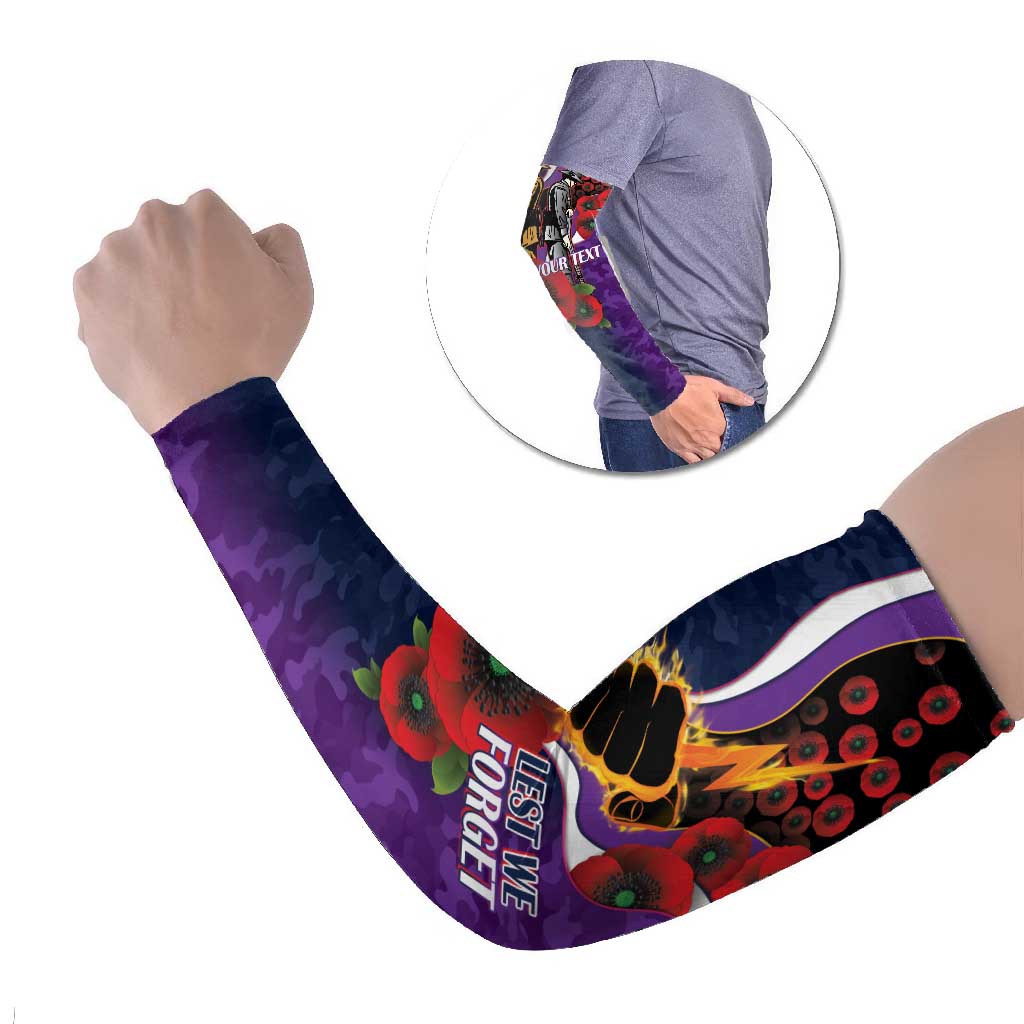 Melbourne Storm ANZAC Personalised Arm Sleeves Lest We Forget Poppy Camo