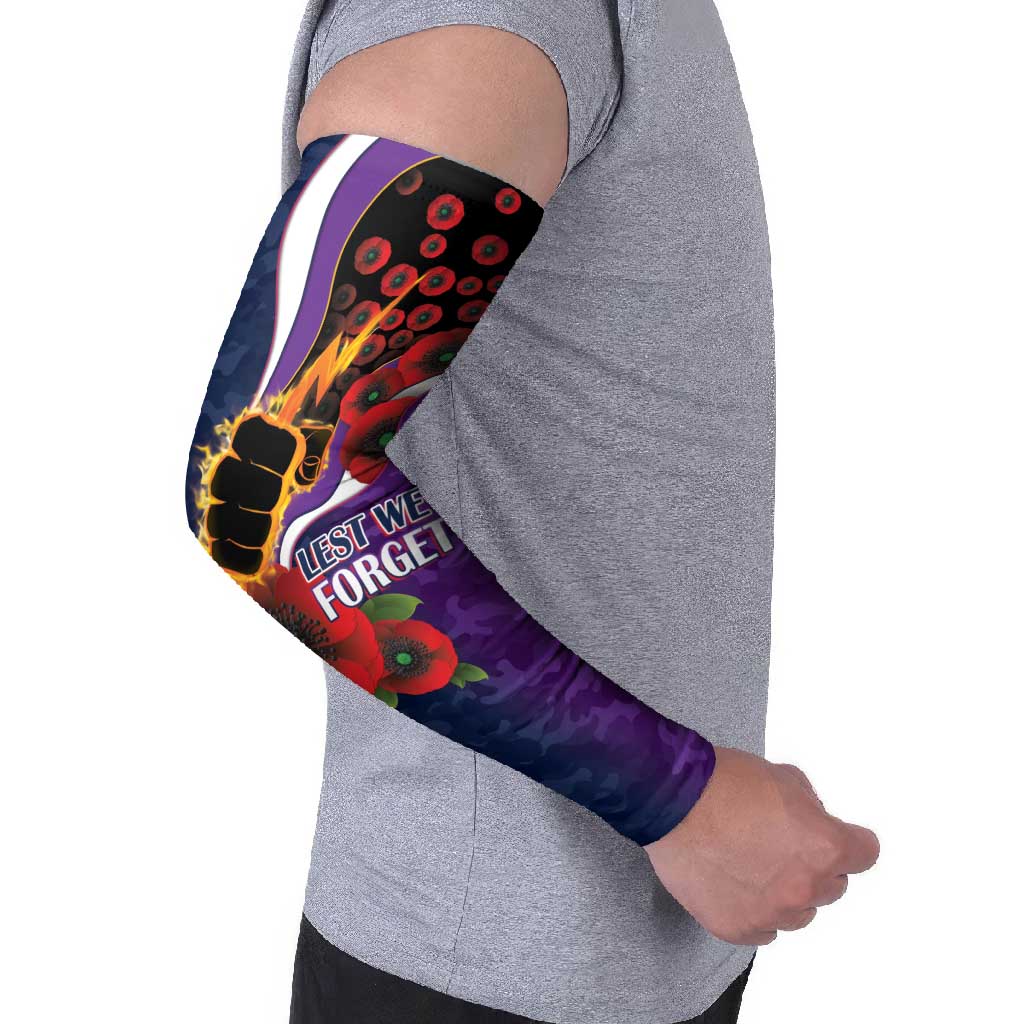 Melbourne Storm ANZAC Personalised Arm Sleeves Lest We Forget Poppy Camo