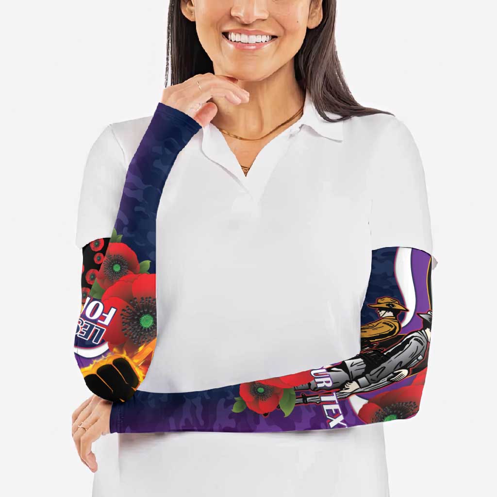 Melbourne Storm ANZAC Personalised Arm Sleeves Lest We Forget Poppy Camo