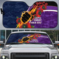 Melbourne Storm ANZAC Personalised Auto Sun Shade Lest We Forget Poppy Camo