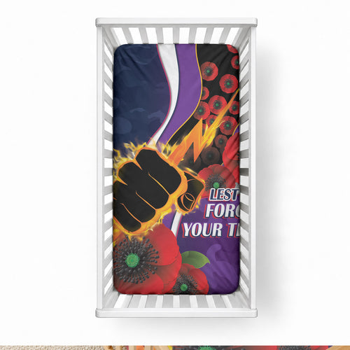 Melbourne Storm ANZAC Personalised Baby Bed Cover Lest We Forget Poppy Camo
