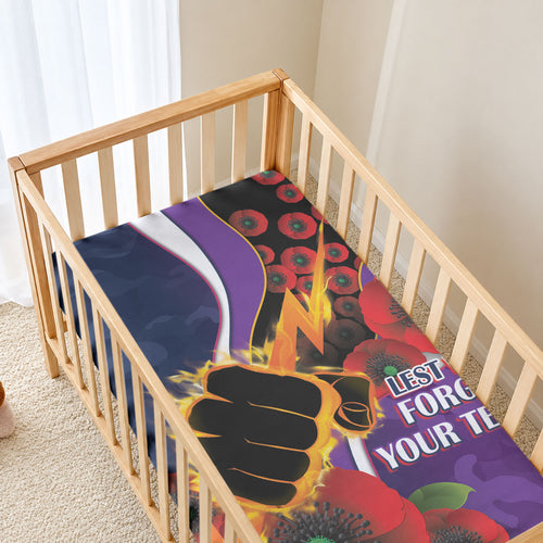 Melbourne Storm ANZAC Personalised Baby Bed Cover Lest We Forget Poppy Camo