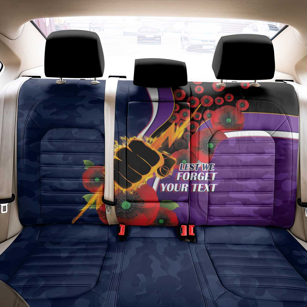 Melbourne Storm ANZAC Personalised Back Car Seat Cover Lest We Forget Poppy Camo