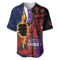Melbourne Storm ANZAC Personalised Baseball Jersey Lest We Forget Poppy Camo