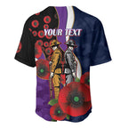Melbourne Storm ANZAC Personalised Baseball Jersey Lest We Forget Poppy Camo