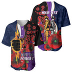 Melbourne Storm ANZAC Personalised Baseball Jersey Lest We Forget Poppy Camo
