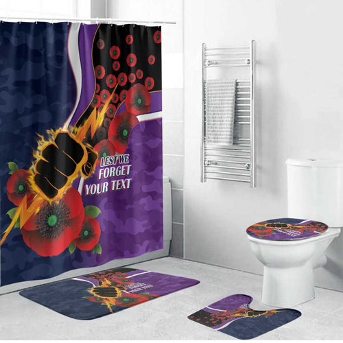 Melbourne Storm ANZAC Personalised Bathroom Set Lest We Forget Poppy Camo