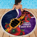 Melbourne Storm ANZAC Personalised Beach Blanket Lest We Forget Poppy Camo