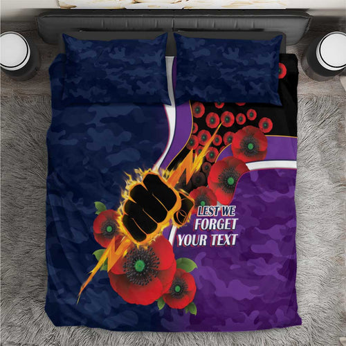 Melbourne Storm ANZAC Personalised Bedding Set Lest We Forget Poppy Camo