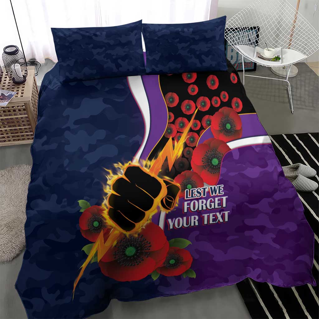 Melbourne Storm ANZAC Personalised Bedding Set Lest We Forget Poppy Camo