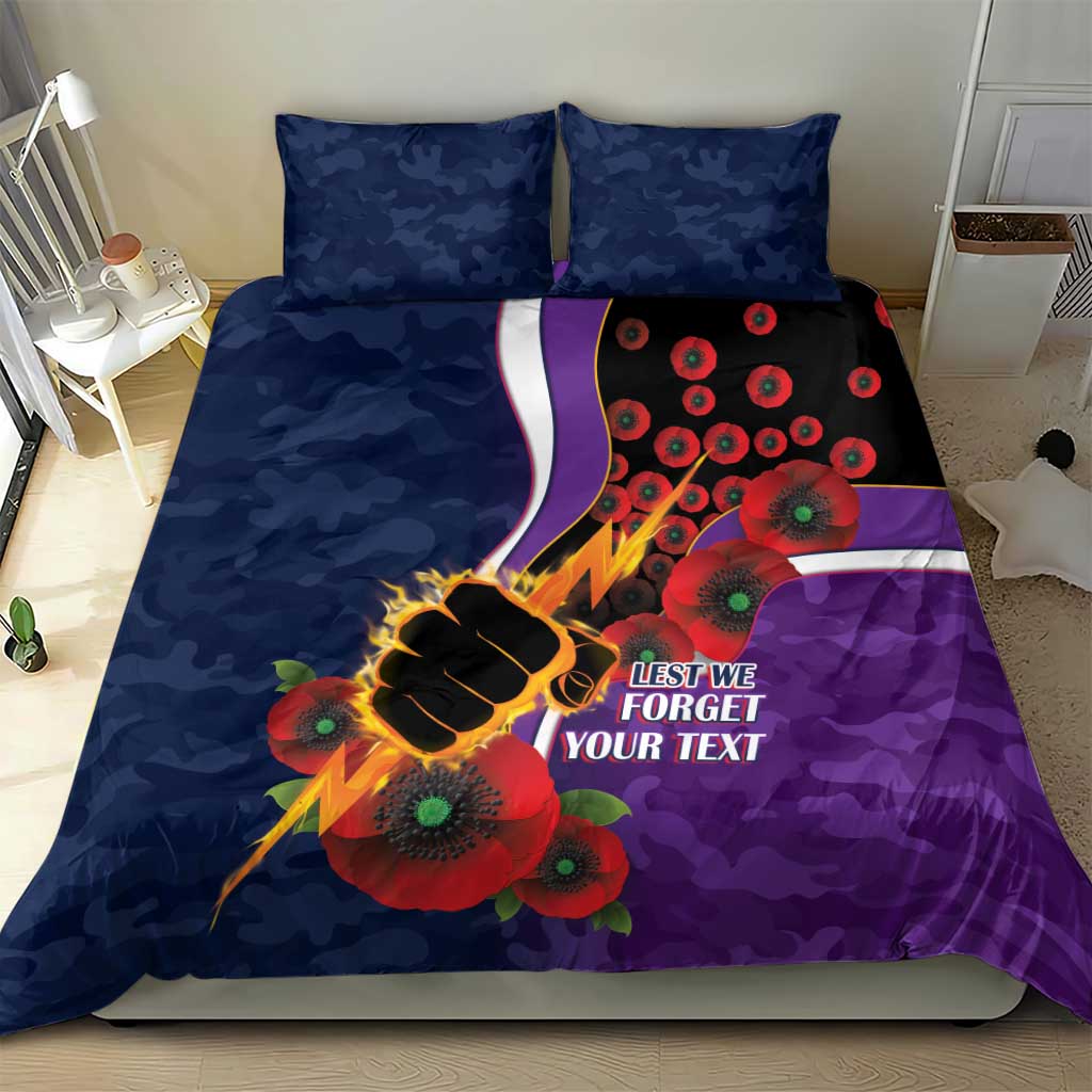 Melbourne Storm ANZAC Personalised Bedding Set Lest We Forget Poppy Camo