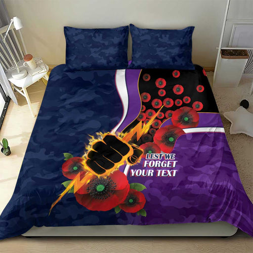Melbourne Storm ANZAC Personalised Bedding Set Lest We Forget Poppy Camo