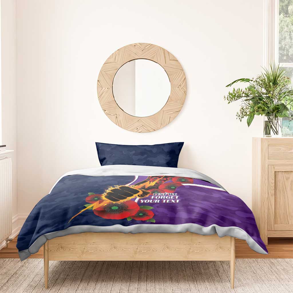 Melbourne Storm ANZAC Personalised Bedding Set Lest We Forget Poppy Camo
