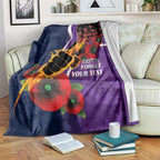 Melbourne Storm ANZAC Personalised Blanket Lest We Forget Poppy Camo