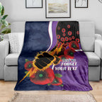 Melbourne Storm ANZAC Personalised Blanket Lest We Forget Poppy Camo