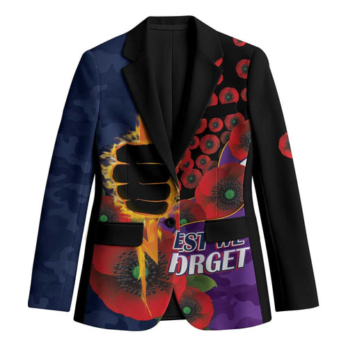 Melbourne Storm ANZAC Personalised Blazer Lest We Forget Poppy Camo