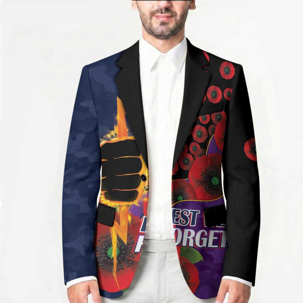 Melbourne Storm ANZAC Personalised Blazer Lest We Forget Poppy Camo