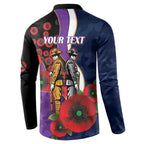 Melbourne Storm ANZAC Personalised Button Sweatshirt Lest We Forget Poppy Camo