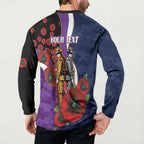 Melbourne Storm ANZAC Personalised Button Sweatshirt Lest We Forget Poppy Camo