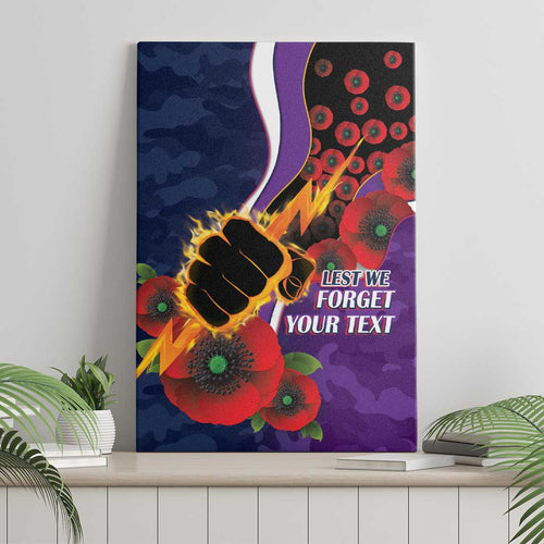 Melbourne Storm ANZAC Personalised Canvas Wall Art Lest We Forget Poppy Camo