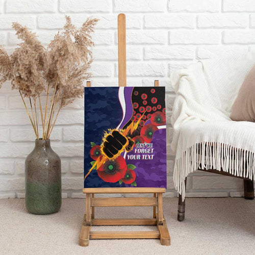 Melbourne Storm ANZAC Personalised Canvas Wall Art Lest We Forget Poppy Camo