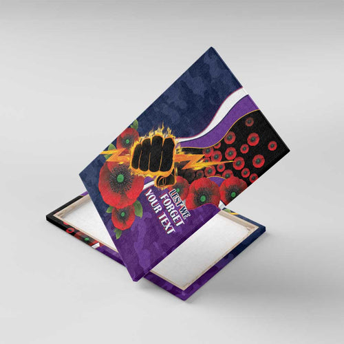 Melbourne Storm ANZAC Personalised Canvas Wall Art Lest We Forget Poppy Camo