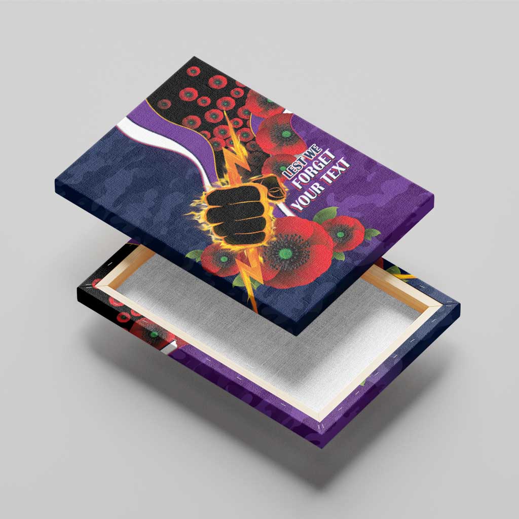 Melbourne Storm ANZAC Personalised Canvas Wall Art Lest We Forget Poppy Camo