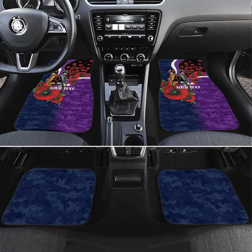 Melbourne Storm ANZAC Personalised Car Mats Lest We Forget Poppy Camo