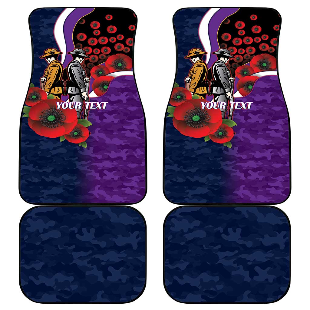 Melbourne Storm ANZAC Personalised Car Mats Lest We Forget Poppy Camo
